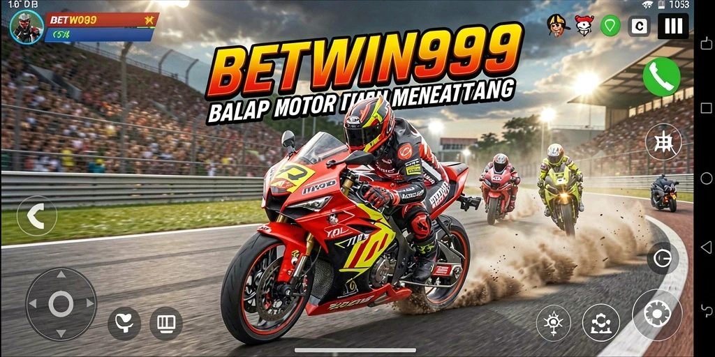 Tampilan gameplay BETWIN999 yang memukau dengan balapan motor yang seru.