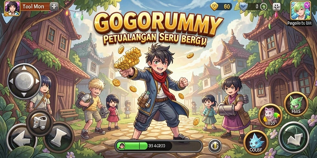 Gameplay seru GOGORUMMY dengan karakter Anime menarik.