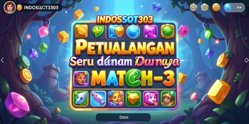 Tangkapan layar gameplay <strong>INDOSLOT303</strong> dengan suasana seru bermain Match-3.