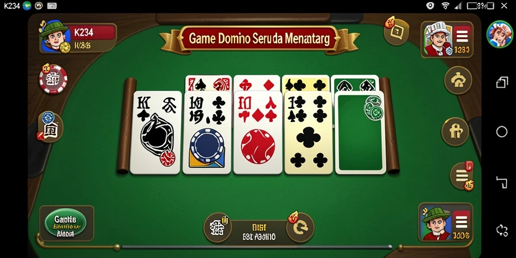 Tampilan screenshot K234 yang menunjukkan aksi seru permainan Domino.