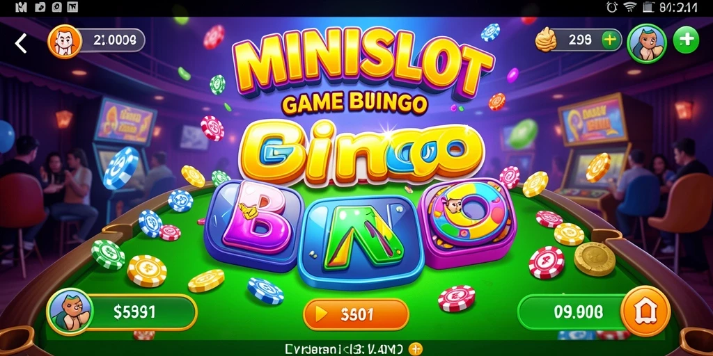 Screenshot gameplay <strong>MINISLOT</strong> menunjukkan suasana seru permainan Bingo.