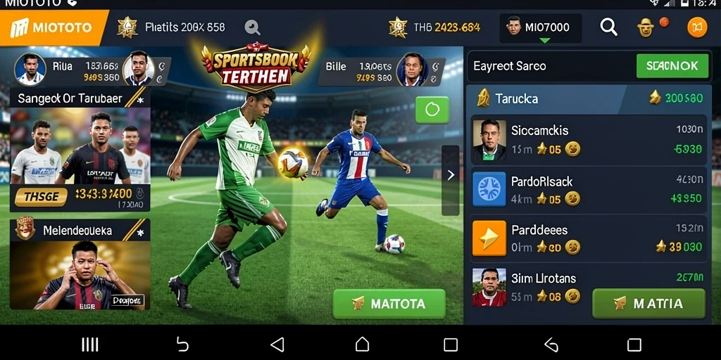 Screenshot gameplay MIOTOTO menampilkan taruhan olahraga yang seru.