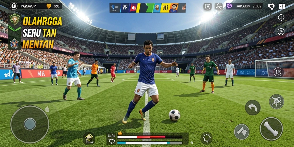 Tampilan gameplay PAKARJP menunjukkan aksi seru dalam permainan olahraga.