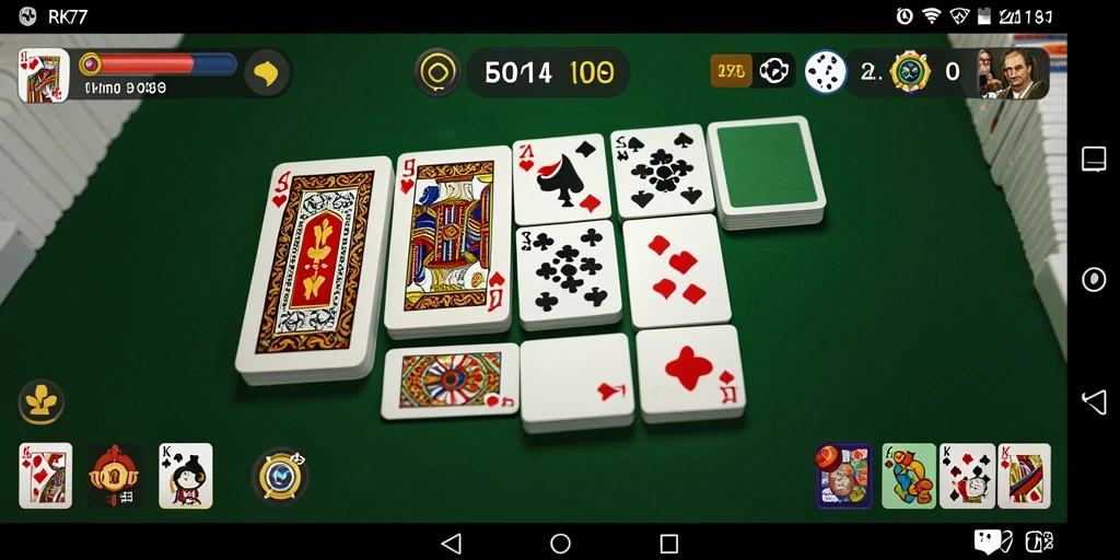 Screenshot gameplay RK77 yang menunjukkan momen seru permainan Domino.