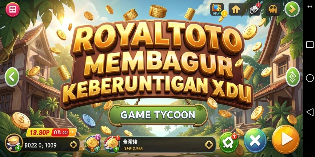 Screenshot utama ROYALTOTO dengan tampilan gameplay Tycoon yang menarik.