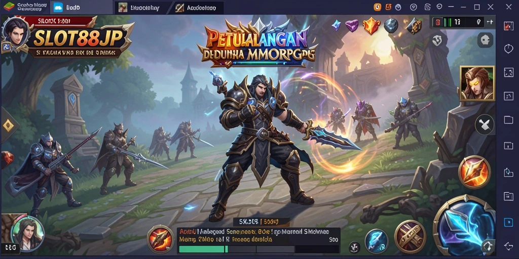 Tangkapan layar gameplay SLOT88JP menunjukkan aksi seru di dunia MMORPG.