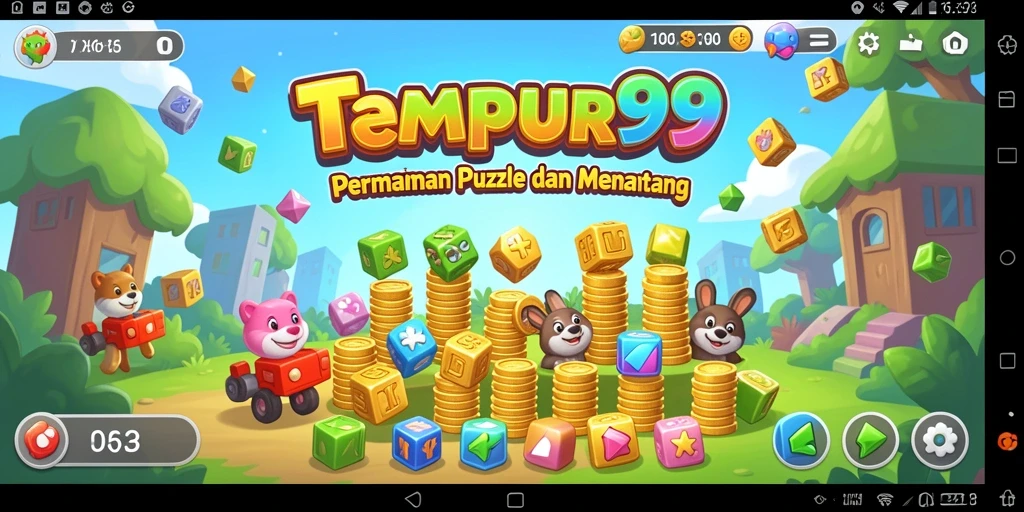 Screenshot gameplay TEMPUR99 dengan tampilan puzzle yang menarik.
